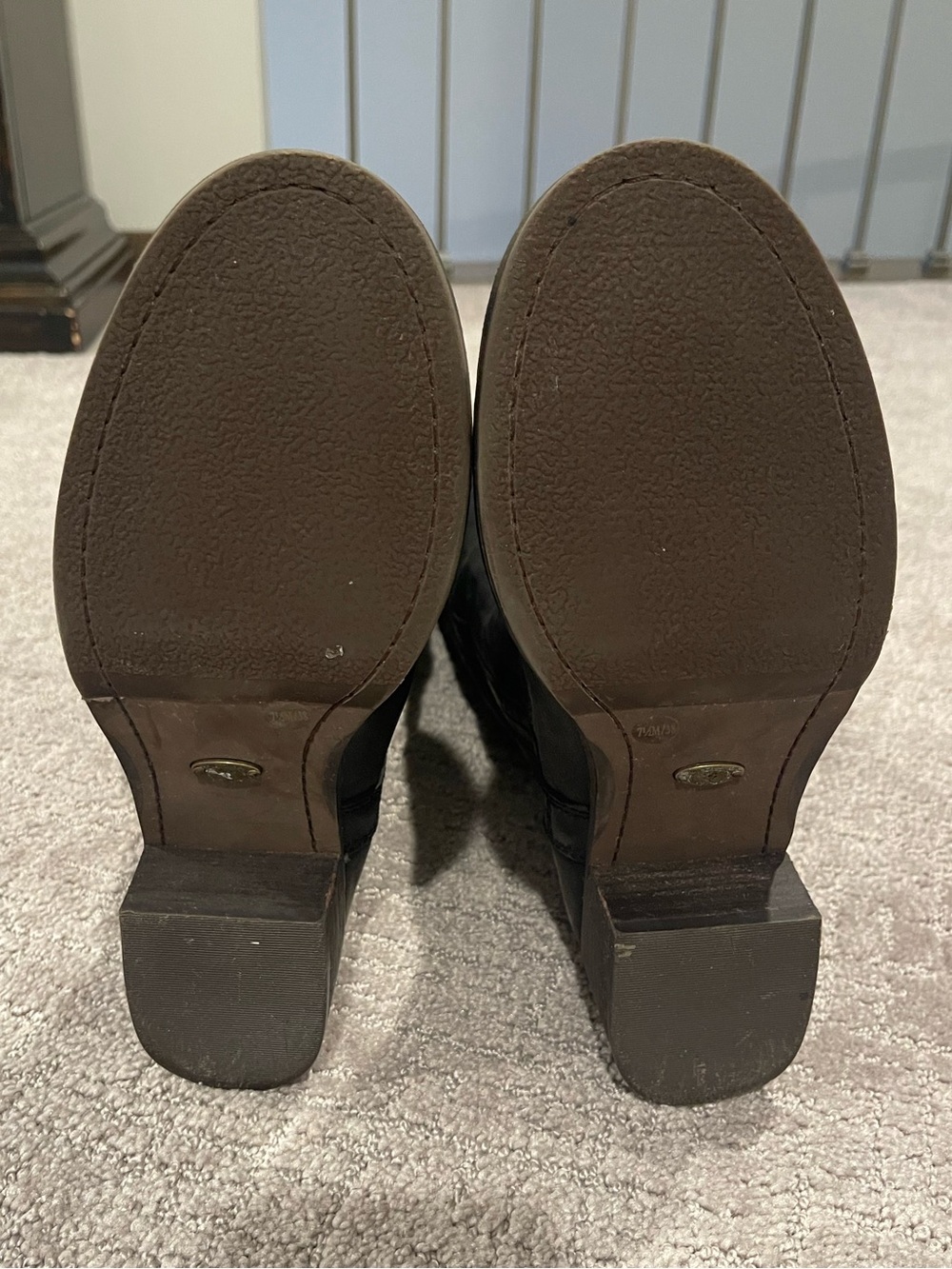 Lucky Brand Hybiscus Knee High Leather Black Boots, Block Heel, Round Toe, 7.5 - Picture 6 of 16